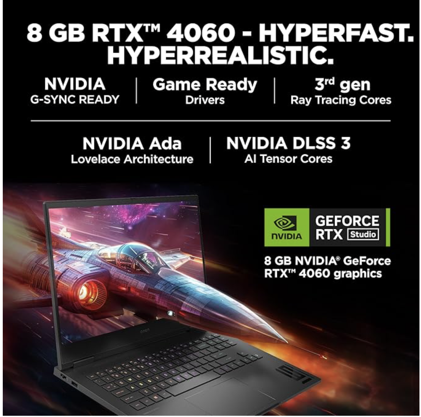 HP Smartchoice Omen AMD Ryzen 7 7840Hs, 8GB RTX 4060 (16GB DDR5, 1TB SSD) FHD, 165Hz, 300Nits, IPS,