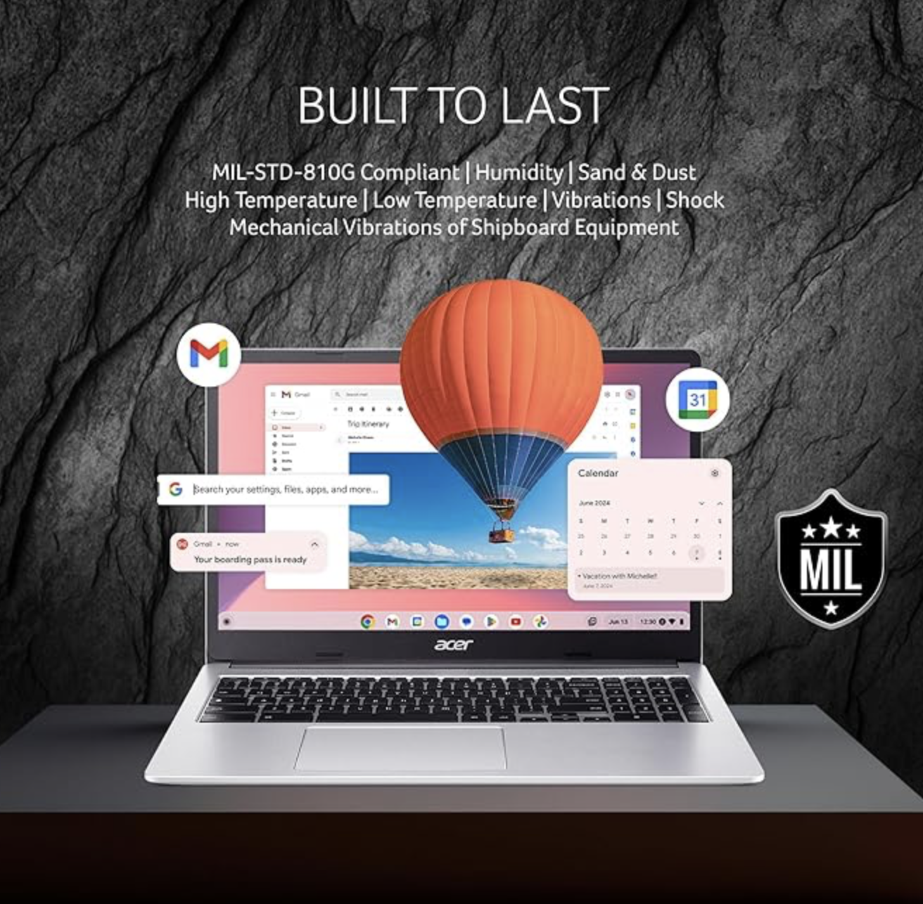 Acer Chromebook Intel Celeron N4500 8GB RAM 128GB eMMC 15.6 FHD LED Backlit TFT LCD